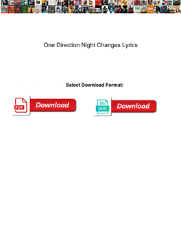 One Direction Night Changes Lyrics