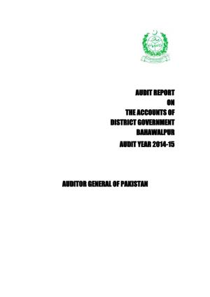 Audit Report on the Accounts of District Government Bahawalpur Audit Year 2014-15