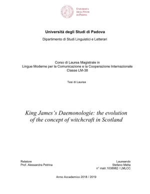King James's Daemonologie: the Evolution of the Concept Of