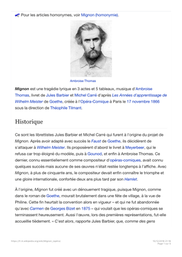 Mignon (Opéra) — Wikipédia