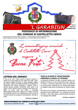 Periodico Di Informazione Del Comune Di Castelletto Cervo