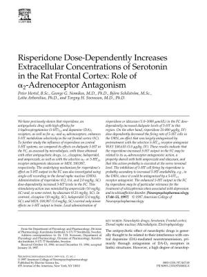 Risperidone Dose-Dependently Increases Extracellular Concentrations of Serotonin in the Rat Frontal Cortex