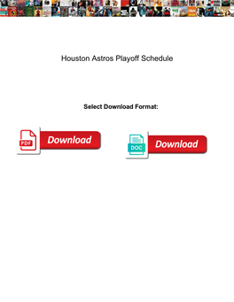 Houston Astros Playoff Schedule