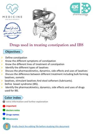 Drugs Used in Treating Constipation and IBS