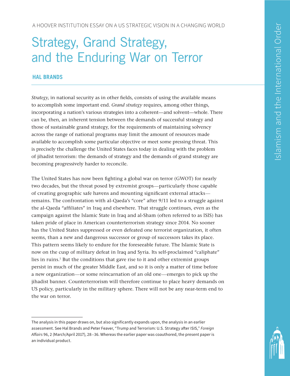 Strategy, Grand Strategy, and the Enduring War on Terror 3