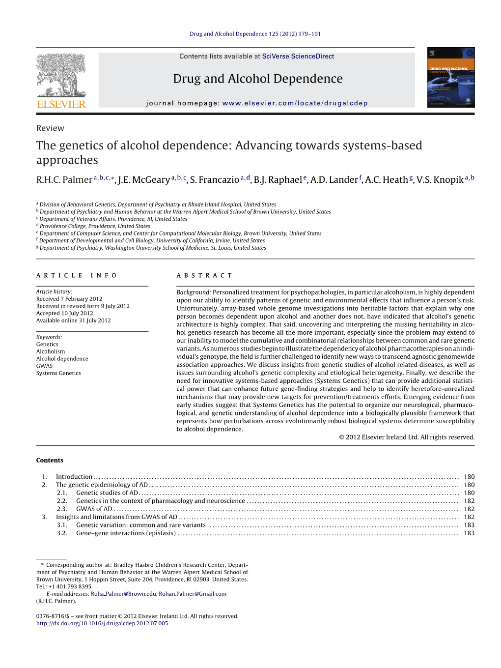 The Genetics of Alcohol Dependence: Advancing Towards Systems-Based Approaches