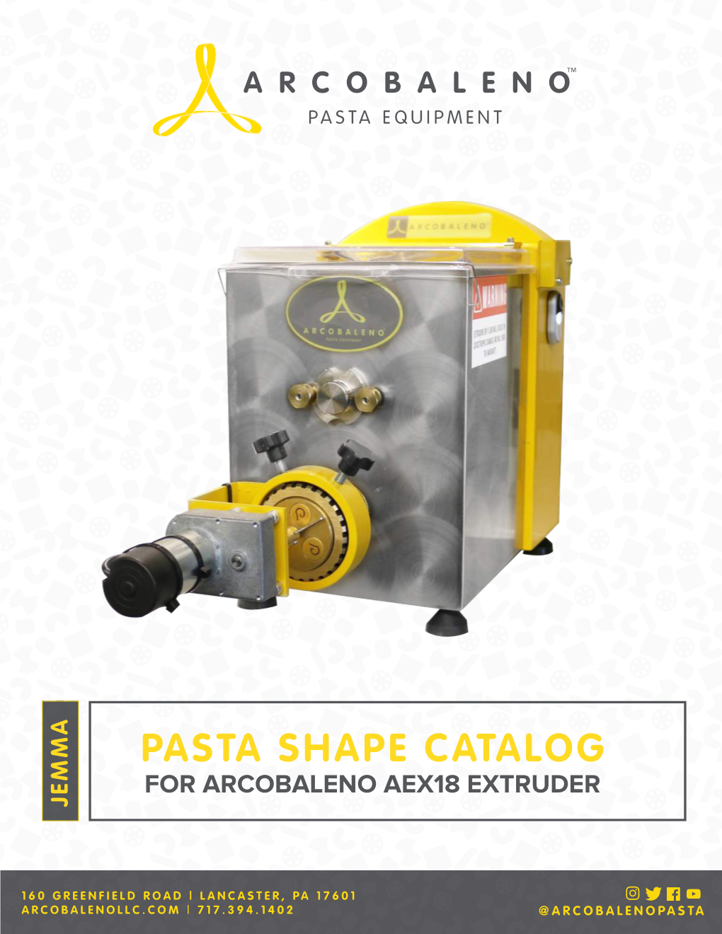 Pasta Shape Catalog for Arcobaleno Aex18 Extruder Jemma
