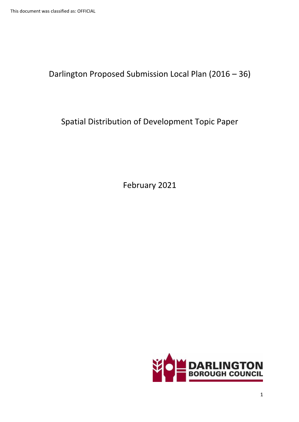 Spatial Distribution of Development Topic Paper