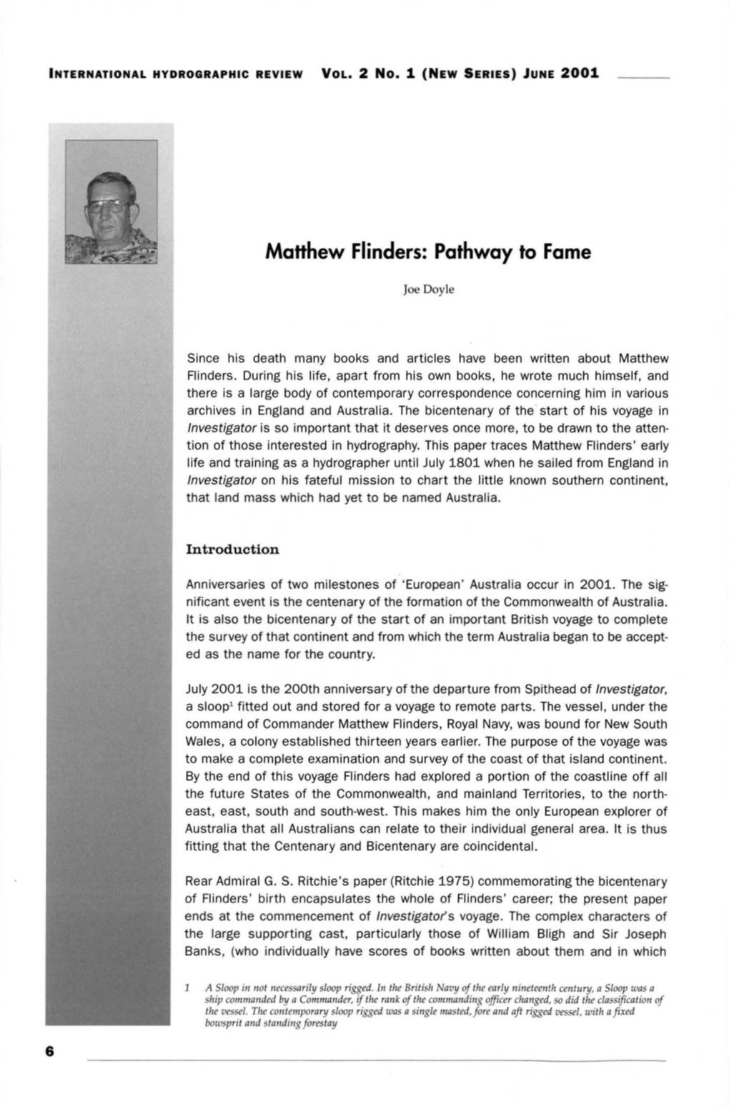 Matthew Flinders: Pathway to Fame