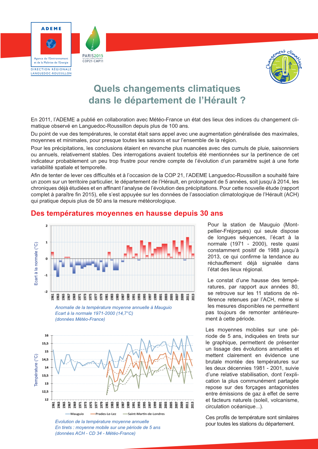 Quels Changements Climatiques Dans Le Département De L'hérault ?