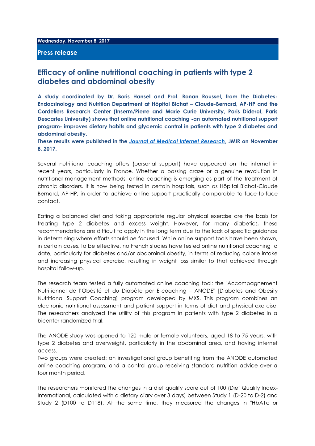 Efficacy of Online Nutritional Coaching in Patients with Type 2 Diabetes and Abdominal Obesity