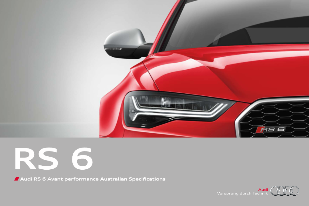 Audi RS 6 Avant Performance Australian Specifications