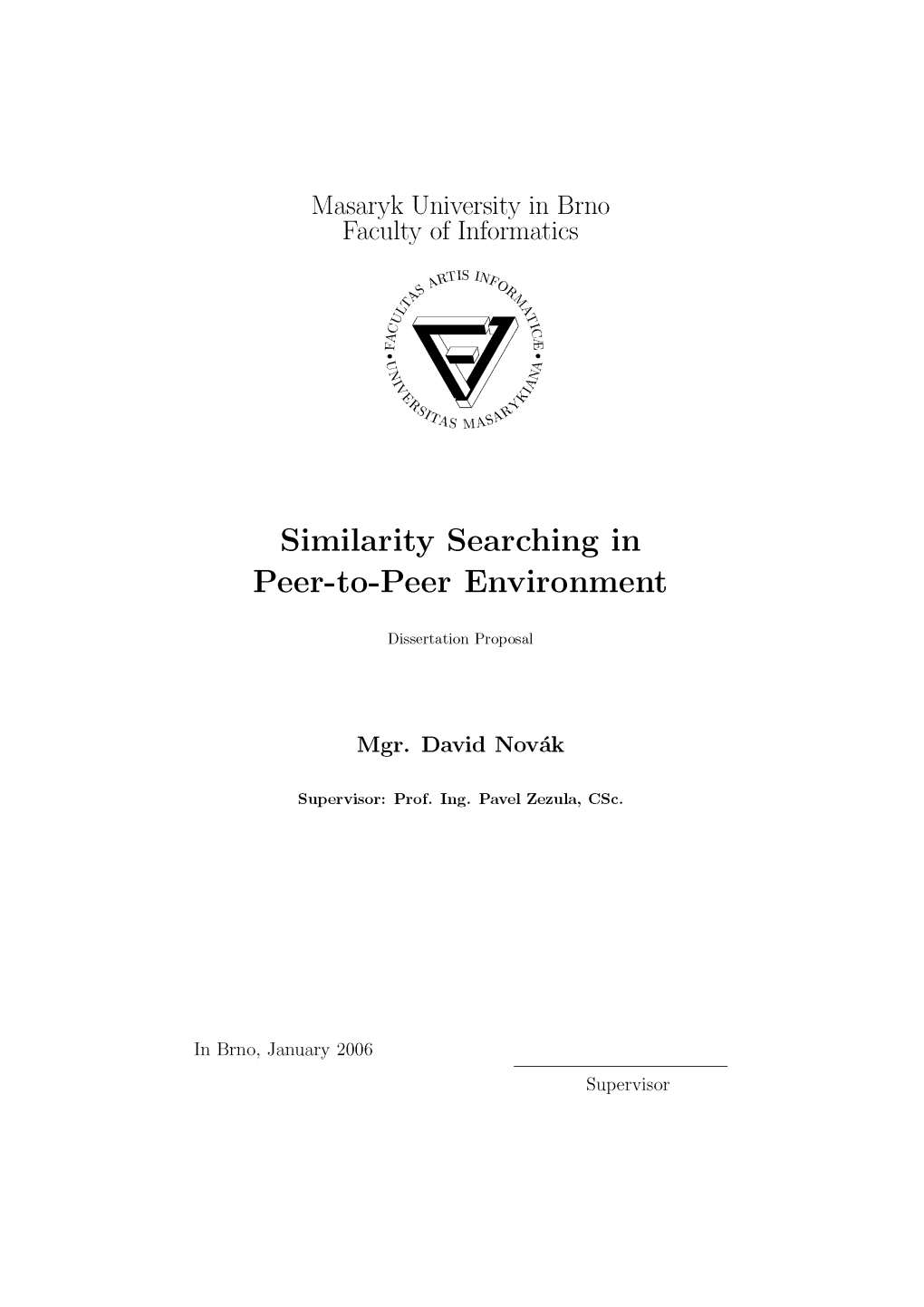 Similarity Searching in Peer-To-Peer Environment