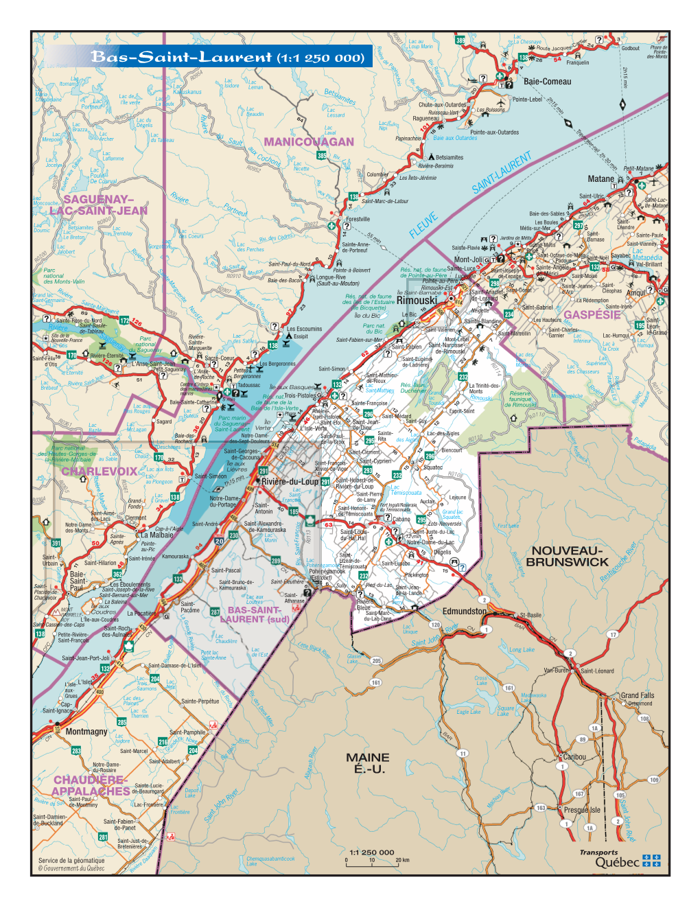 Bas-Saint-Laurent (1:1 250 000) E Iv Franquelin P