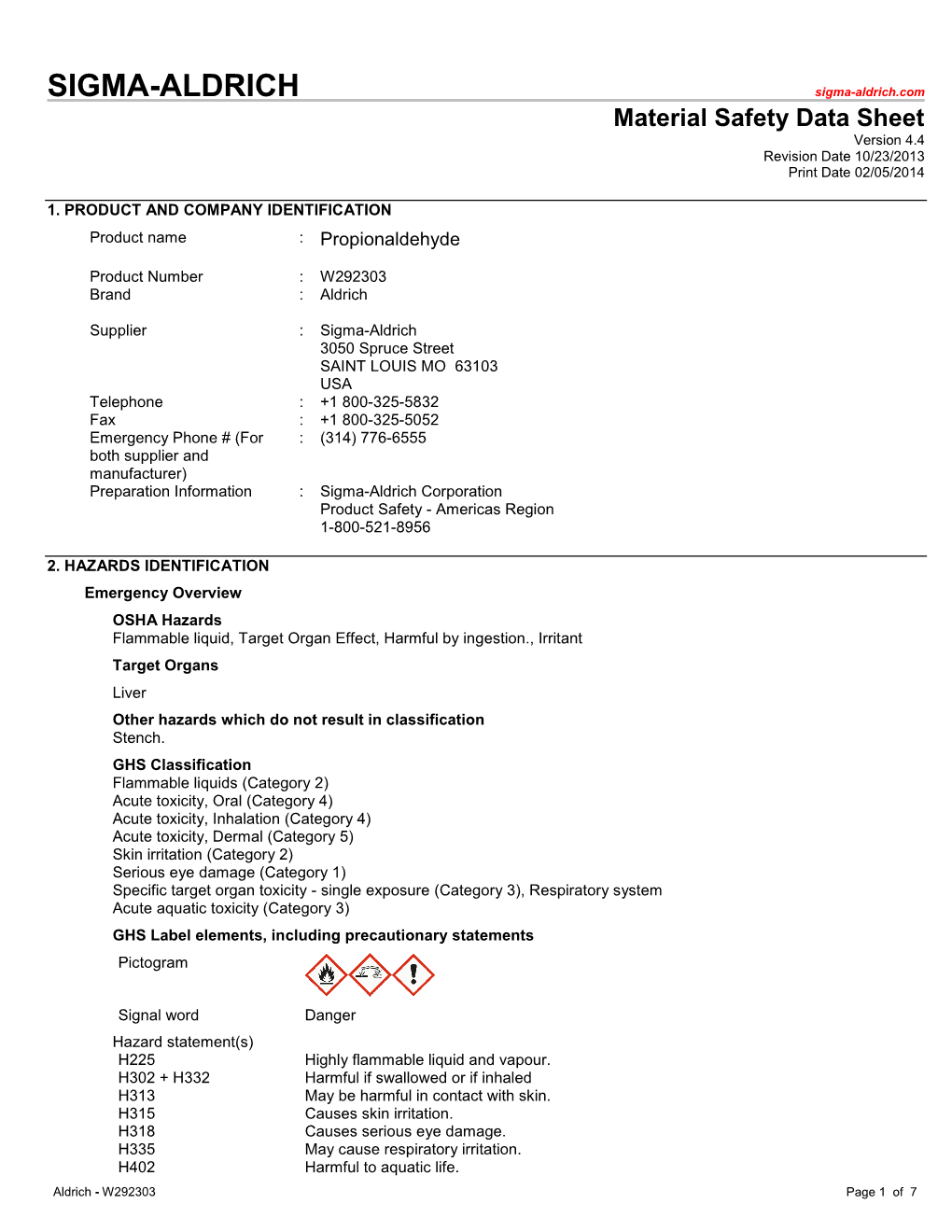 Propionaldehyde