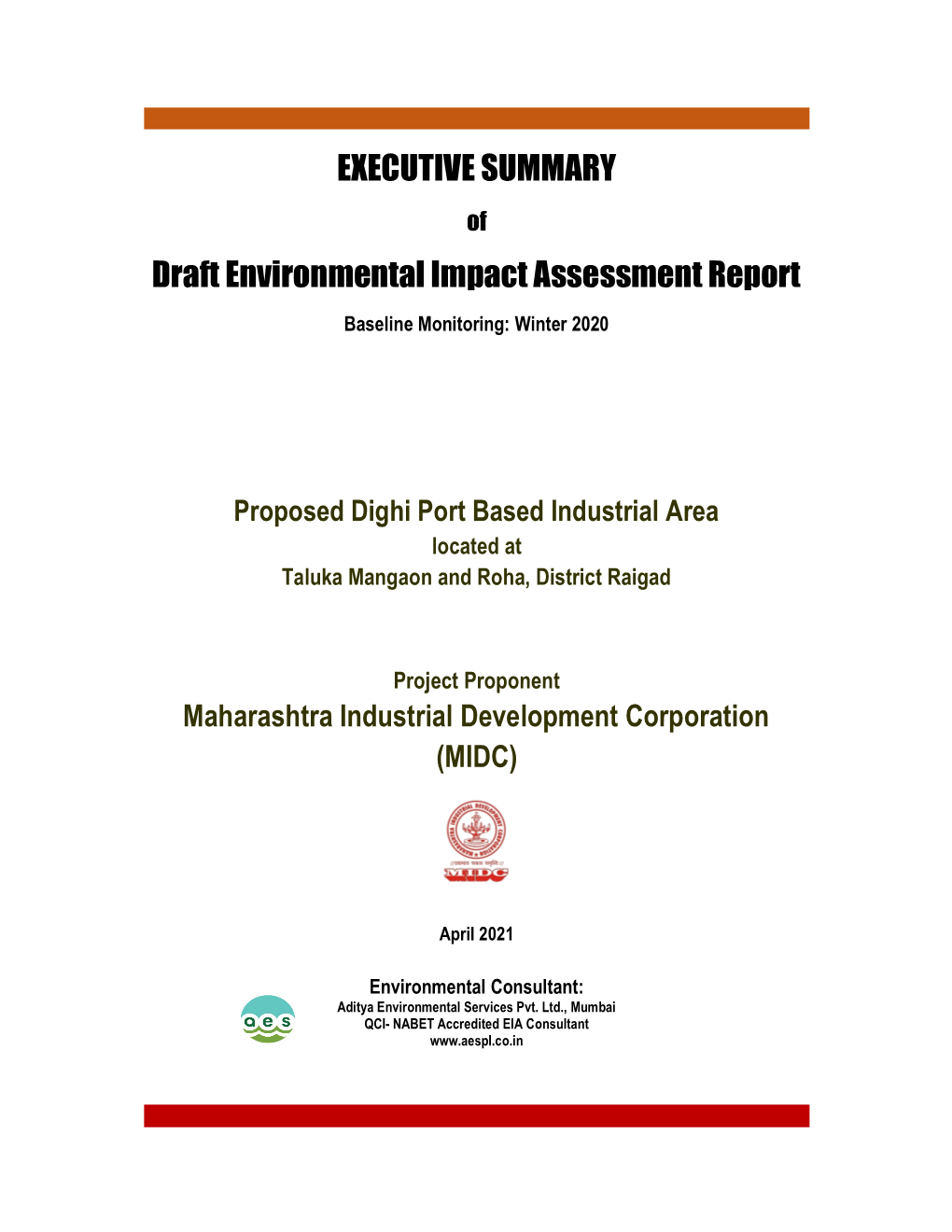 EXECUTIVE SUMMARY Draft Environmental Impact Assessment