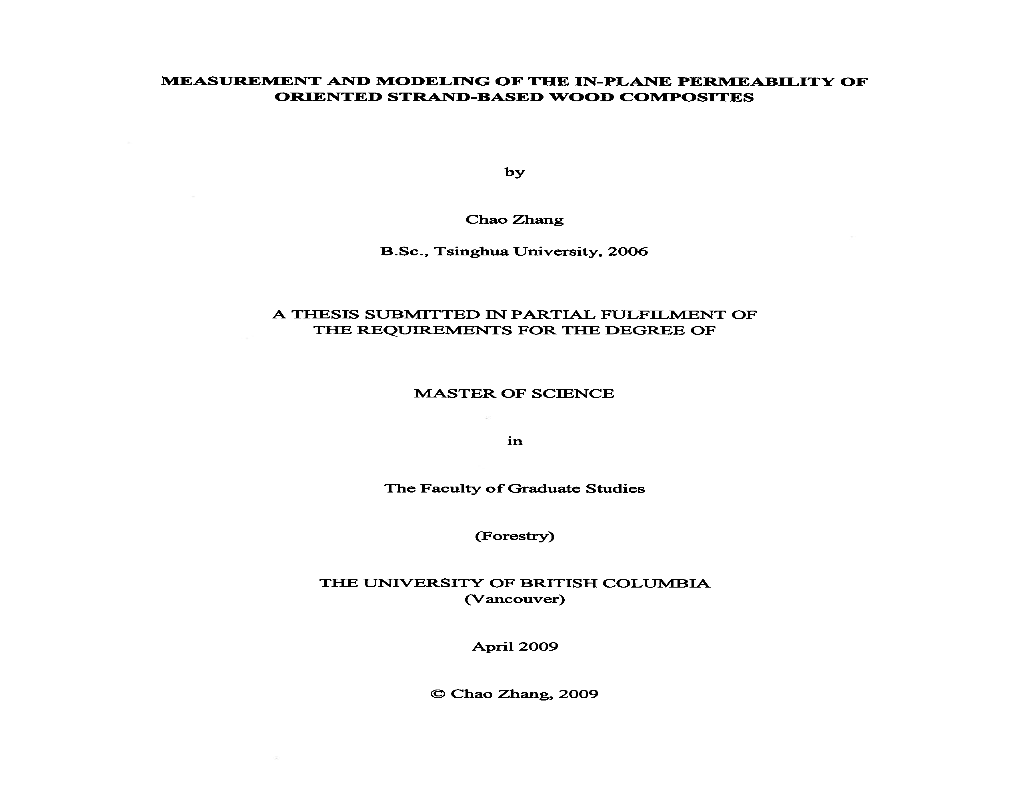 Measurement and Modeling of the In-Plane Permeability of Oriented Strand-Based Wood Composites