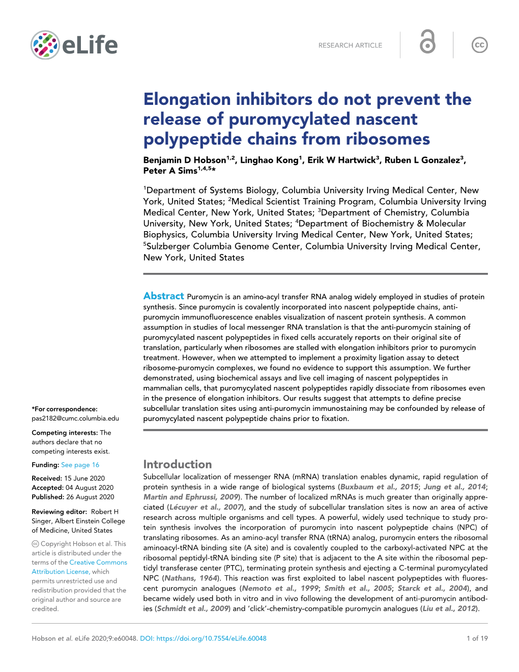 Elongation Inhibitors Do Not Prevent the Release Of