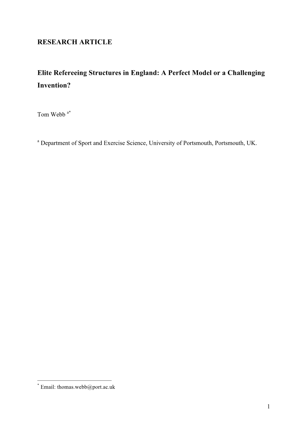 Refereeing Structures in England (Open Access