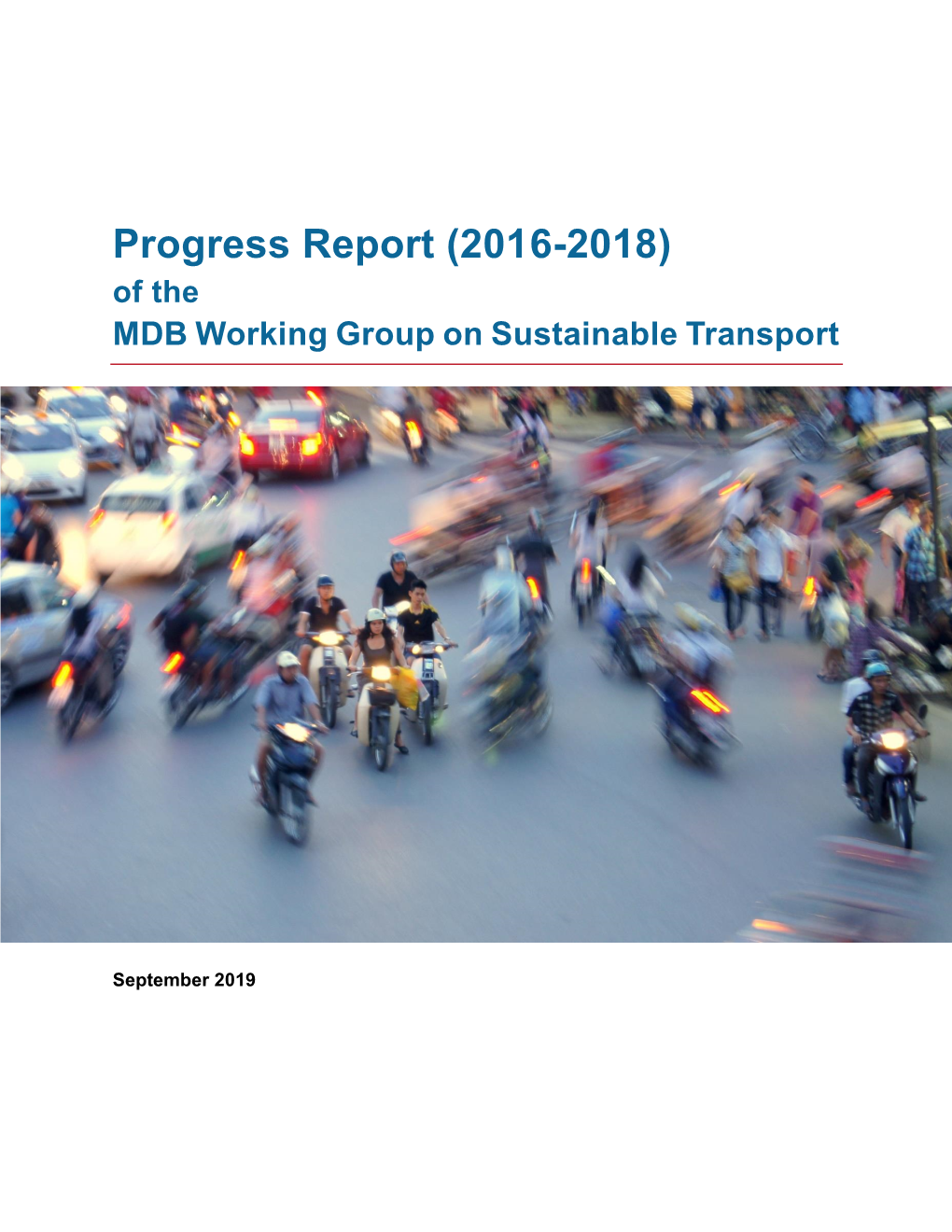 Progress Report (2016-2018) of the MDB Working Group on Sustainable Transport