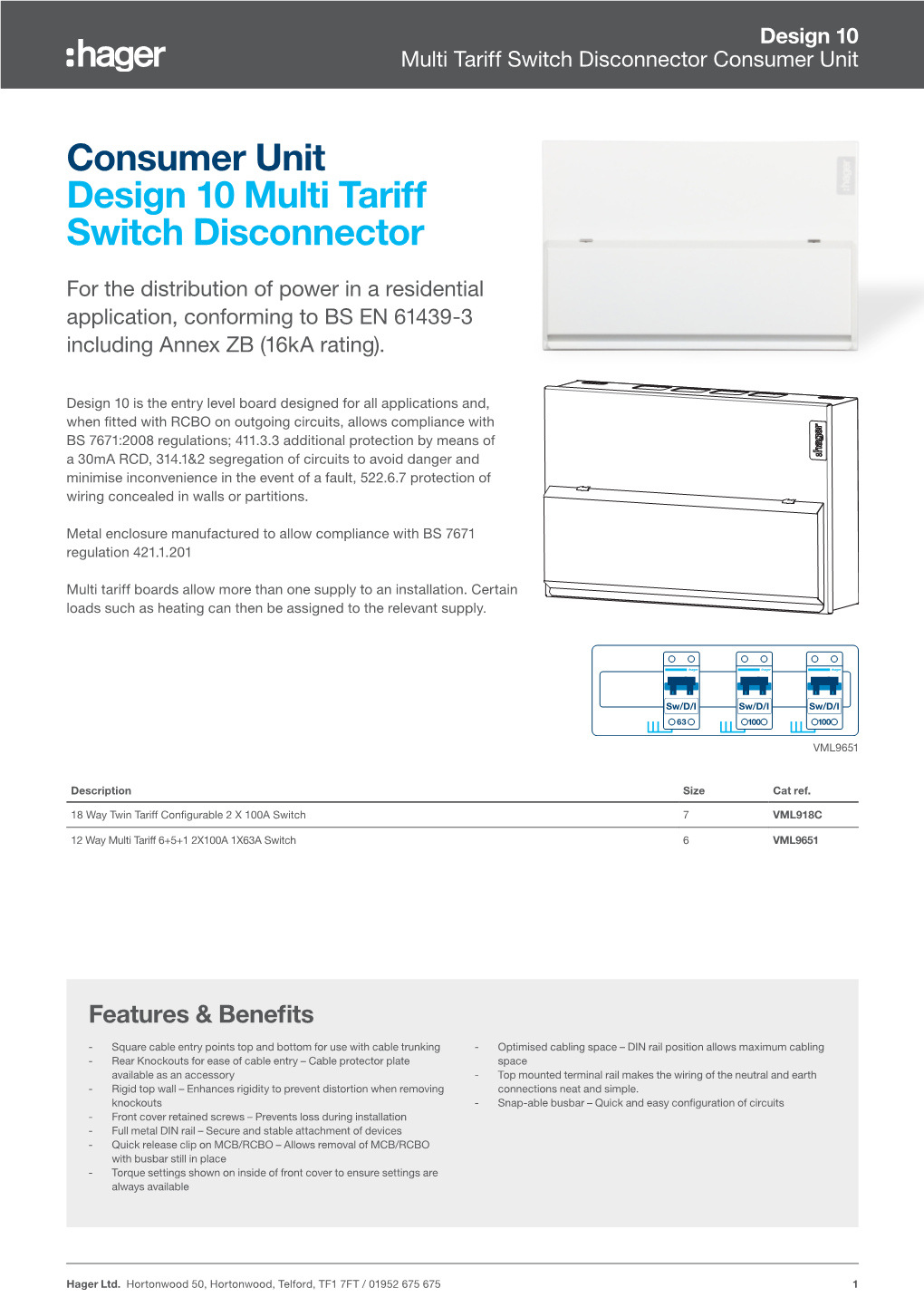 Consumer Unit Design 10 Multi Tariff Switch Disconnector