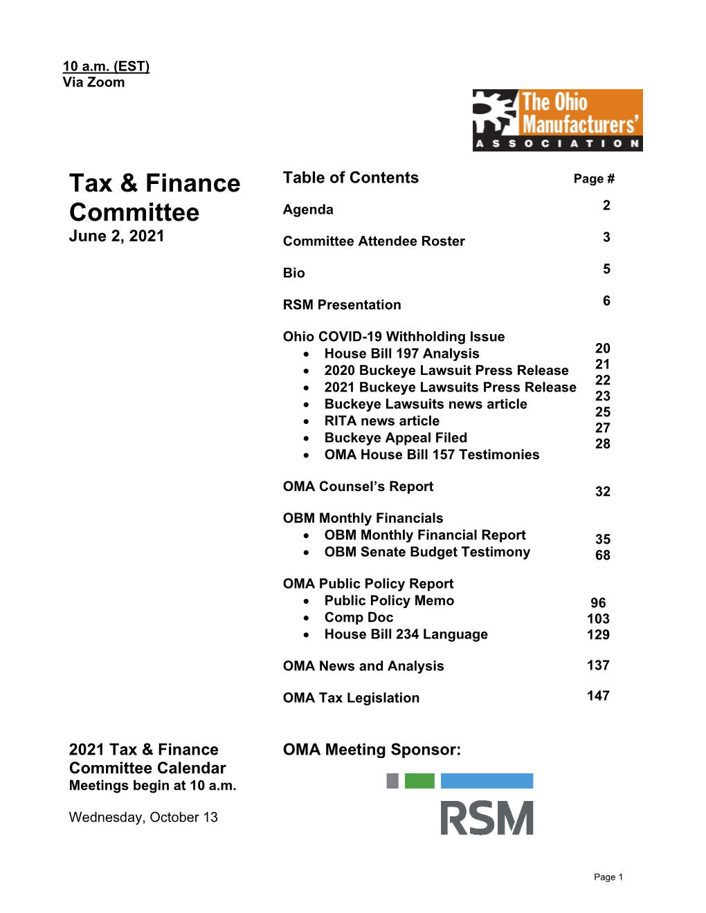 OMA Tax Committee Materials – 06/02/2021