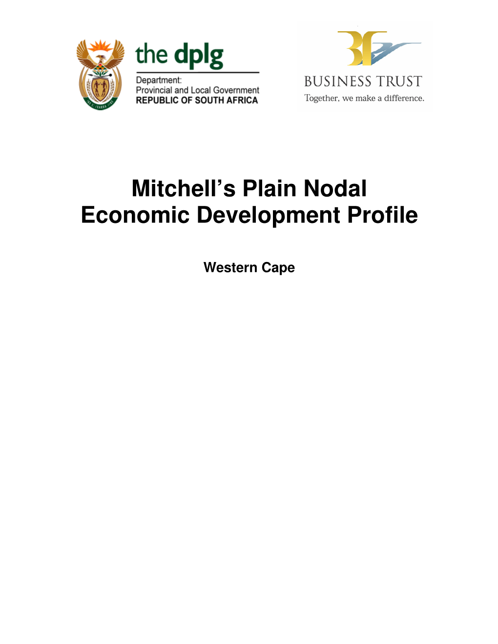 Mitchell's Plain Nodal Economic Development Profile