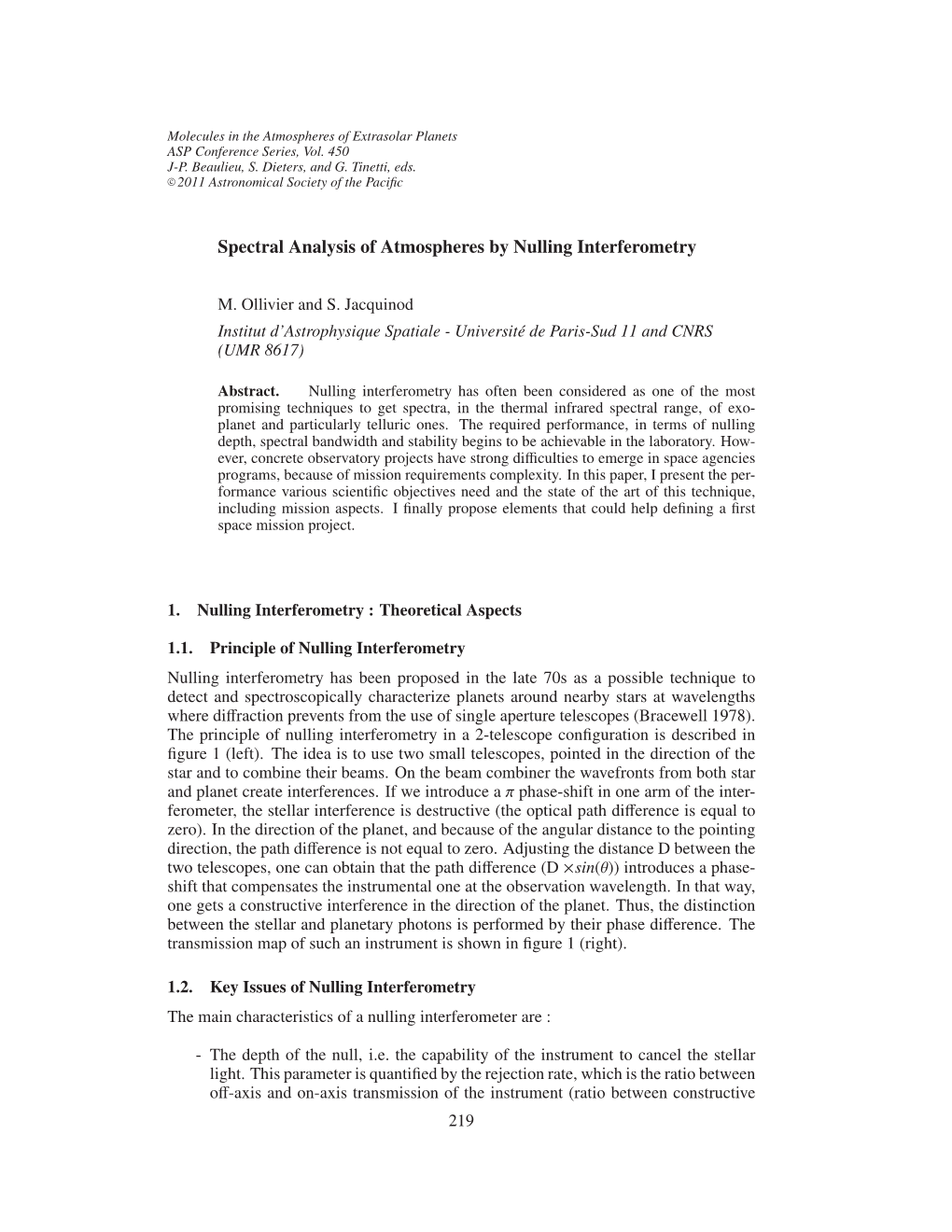 Spectral Analysis of Atmospheres by Nulling Interferometry