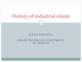 History of Industrial Robots