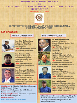 Key Speakers Date-17Th October, 2020 Date-18Th October, 2020