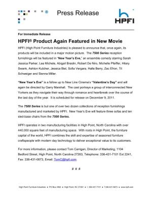 Press Release: HPFI® Product Again Featured in New Movie