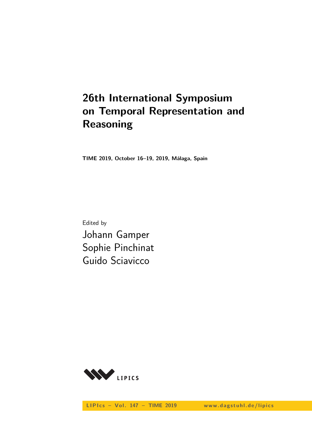 26Th International Symposium on Temporal Representation and Reasoning