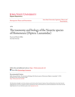The Taxonomy and Biology of the Nearctic Species of Homoneura