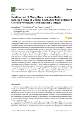 Identification of Mung Bean in a Smallholder Farming Setting Of