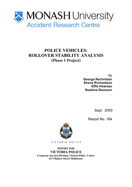 POLICE VEHICLES: ROLLOVER STABILITY ANALYSIS (Phase 1 Project)