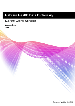 Bahrain Health Data Dictionary