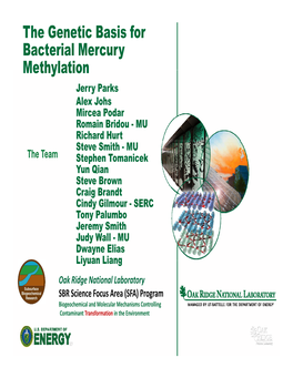 The Genetic Basis for Bacterial Mercury Methylation