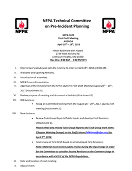NFPA Technical Committee on Pre-Incident Planning