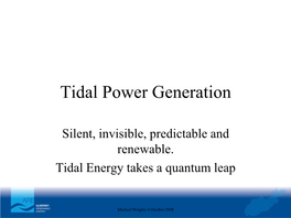 Tidal Power Generation