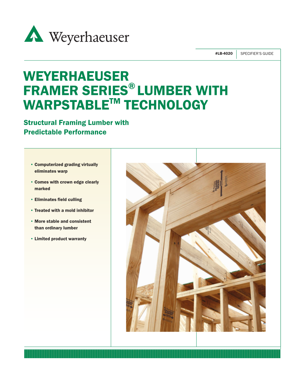 Framer Series Lumber Specifier's Guide