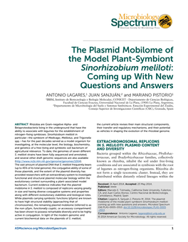 The Plasmid Mobilome of the Model Plant-Symbiont Sinorhizobium Meliloti