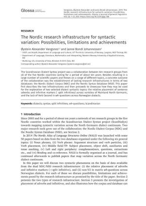 The Nordic Research Infrastructure