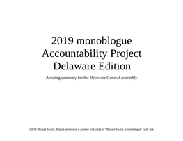 2019 Monoblogue Accountability Project Delaware Edition