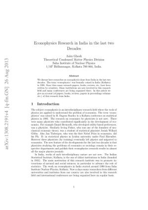 Econophysics Research in India in the Last Two Decades