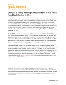Updates to ICD-10-CM Take Effect October 1, 2016