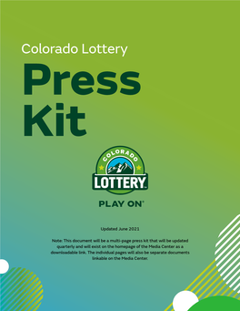 Colorado Lottery Press Kit