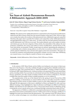 Ten Years of Airbnb Phenomenon Research: a Bibliometric Approach (2010–2019)