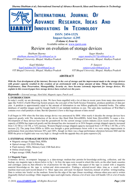 Review on Evolution of Storage Devices