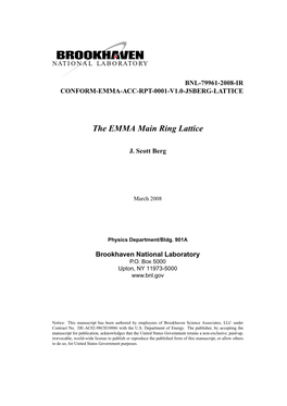 The EMMA Main Ring Lattice