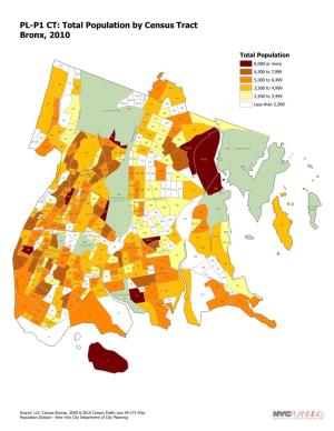 Total Population by Census Tract Bronx, 2010